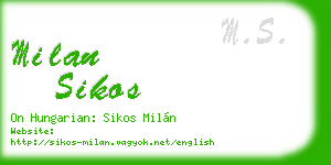 milan sikos business card